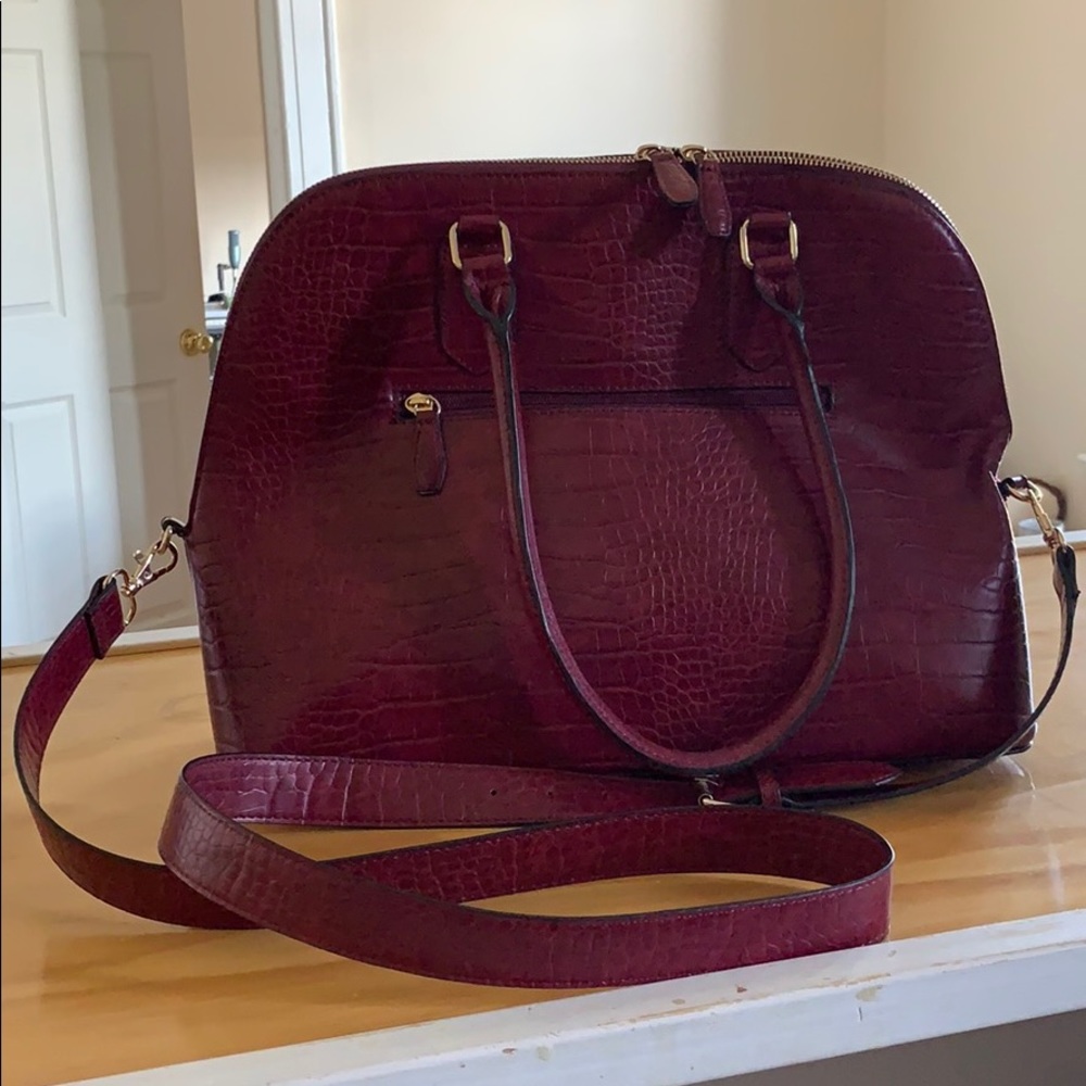 Snakeskin convertible satchel
